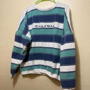 Vintage '90s E.N.U.F. Internationale Striped Pullover Crewneck Sweatshirt Medium